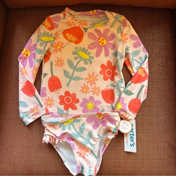 2T Carter’s 2PC Rash Guard Swimsuit UPF 50+ NWT - Picture 1 of 6